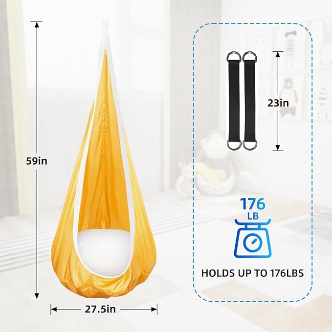 Kids Swing Seat Hammock Chair Indoor Outdoor Hanging Chair - Image 3