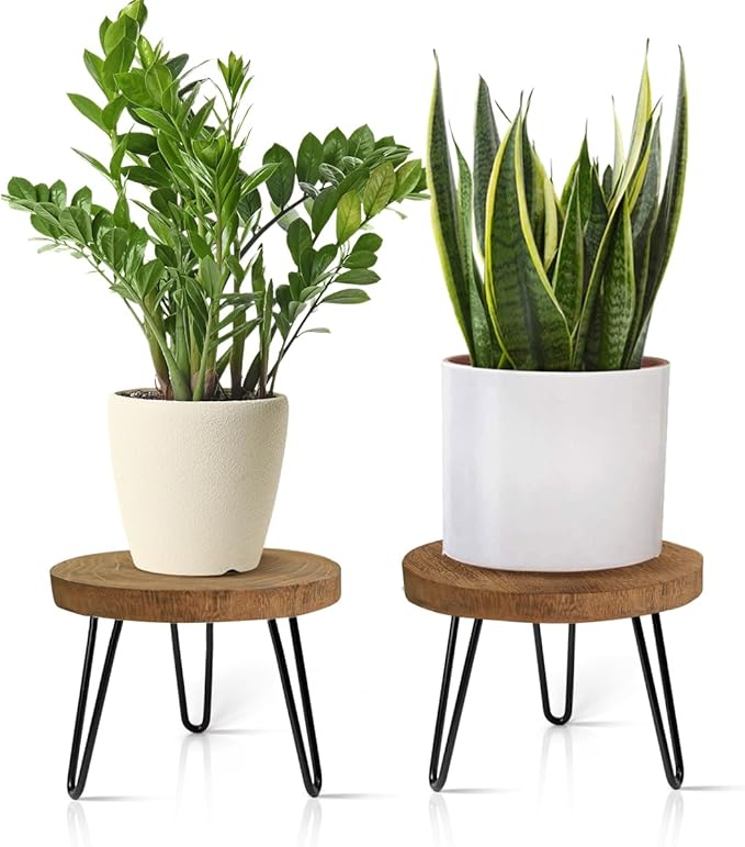 Plant Stand Indoor Outdoor, Wooden plant Stool, Mid Century Plant Stand by Welcometoobtain