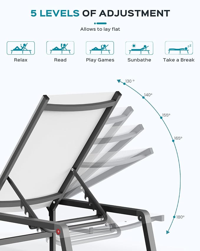 Aluminum Chaise Lounge Ourdoor - Image 4