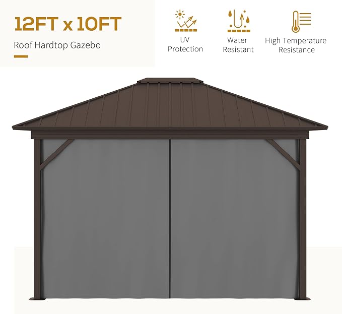 Outsunny 10' x 12' Hardtop Gazebo - Image 4