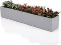 14.5-Inch Grey Rectangle Concrete Succulent Planter Windowsill Boxes by Ten-stone