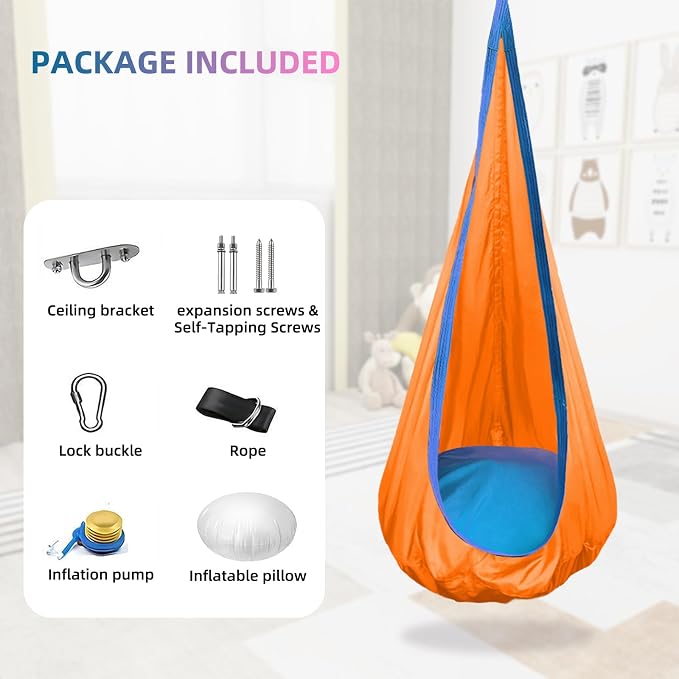 Kids Swing Seat Hammock Chair Indoor Outdoor Hanging Chair - Image 2