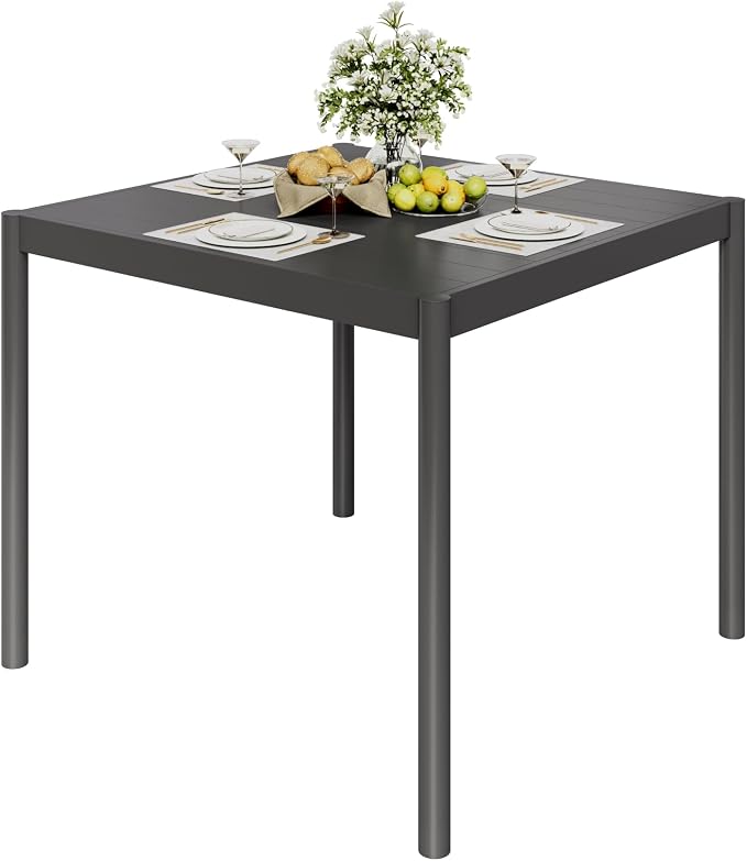 Aluminum Patio Dining Table for 2-4 Person, 34 in x 36 in Rectangle Outdoor - Image 7