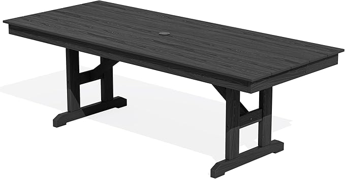 SERWALL Outdoor Dining Table, All Weather HDPE Outdoor Furniture by SERWALL