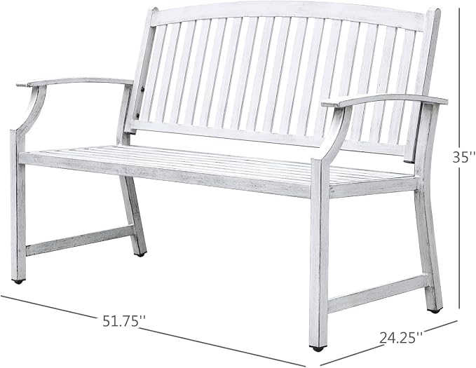 Grand patio 52" Farmhouse Outdoor Bench, Garden Benches - Image 2