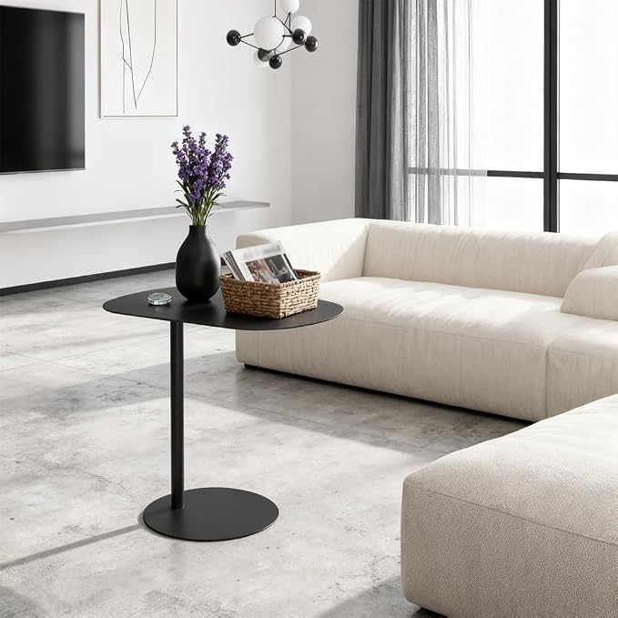 C Shaped Side Table End Coffee Tables, Aesthetics Minimalist Accent Tables - Image 6
