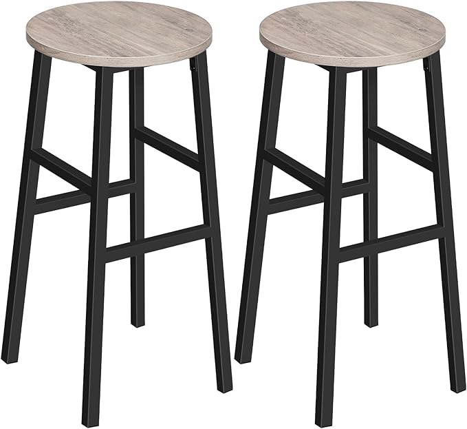Bar Stools, 28 Inch Kitchen Breakfast Bar Stools, Industrial Stools, Easy - Image 9