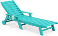 SERWALL Patio Chaise Lounge Chair, Poly Lounge Chair by SERWALL