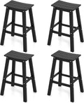 Tangkula Patio Bar Stools Set of 4, 29 Inch HDPE Bar Height Armless Saddle by TANGKULA