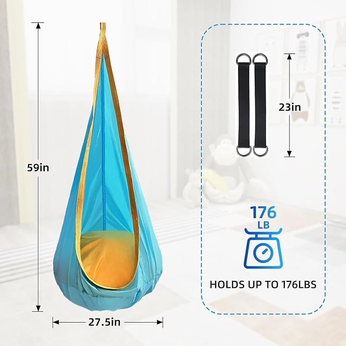 Kids Swing Seat Hammock Chair Indoor Outdoor Hanging Chair - Image 3