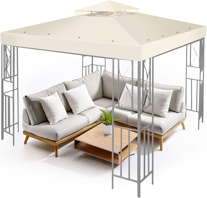 Flexzion Gazebo Cover Replacement Canopy Top 8x8 Ft by Flexzion