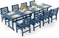 HDPE Dining Table Set for 8, 10-Piece Outdoor Table and Chairs Include 8 Dining by Unknown