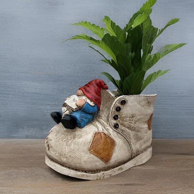 Cute Planter Pot Suitable for Indoor and Outdoor, Small gnome Resin Succulent - Image 3
