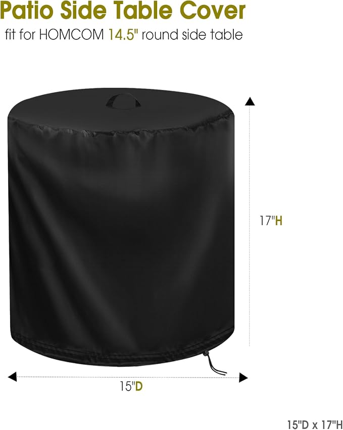 Patio Table Cover for 14.5" Round Side Table, Waterproof Outdoor Round Coffee - Image 2