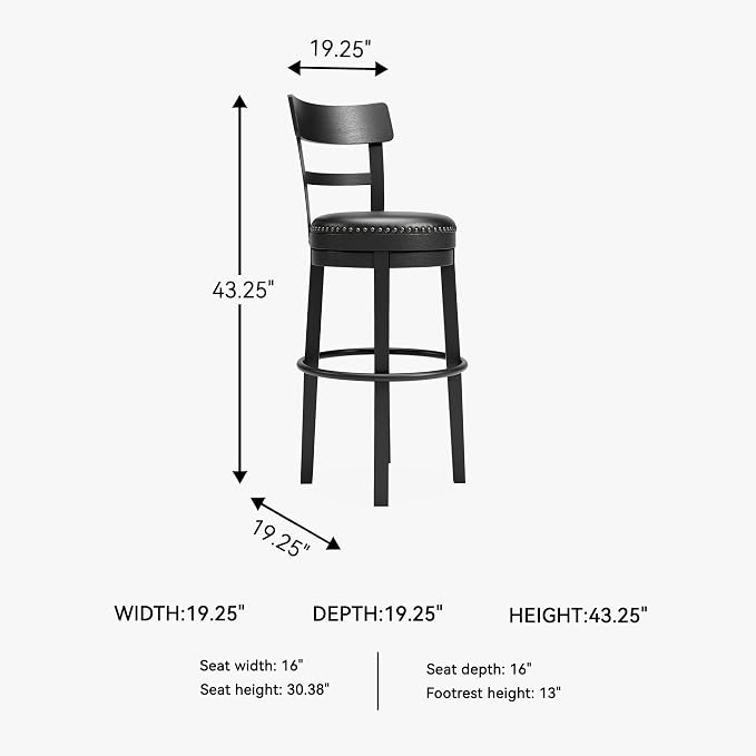 Signature Design by Ashley Valebeck Tall Upholstered Swivel Bar Stool - Image 3