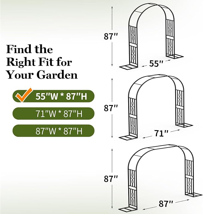 Metal Garden Arch, Heavy Duty Garden Trellis - Image 6