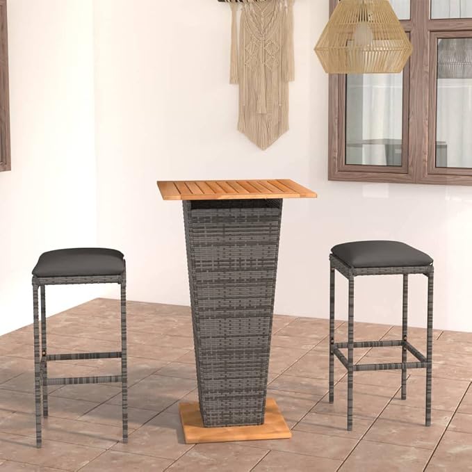 vidaXL 3-Piece Bar Set with Cushions - Image 2