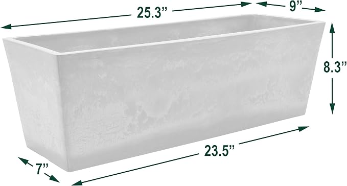 Arcadia Garden Products U65CT Plastic/Stone/Wood Composite Simplicity Window Box - Image 5