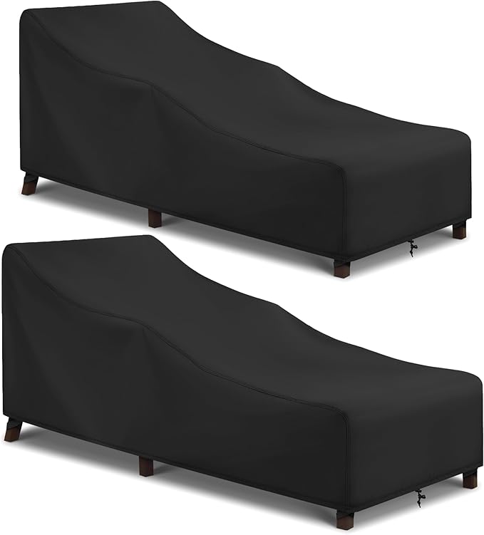 Arcedo Outdoor Lounge Chair Covers 2 Pack, Waterproof Patio Chaise Lounge Cover by ARCEDO