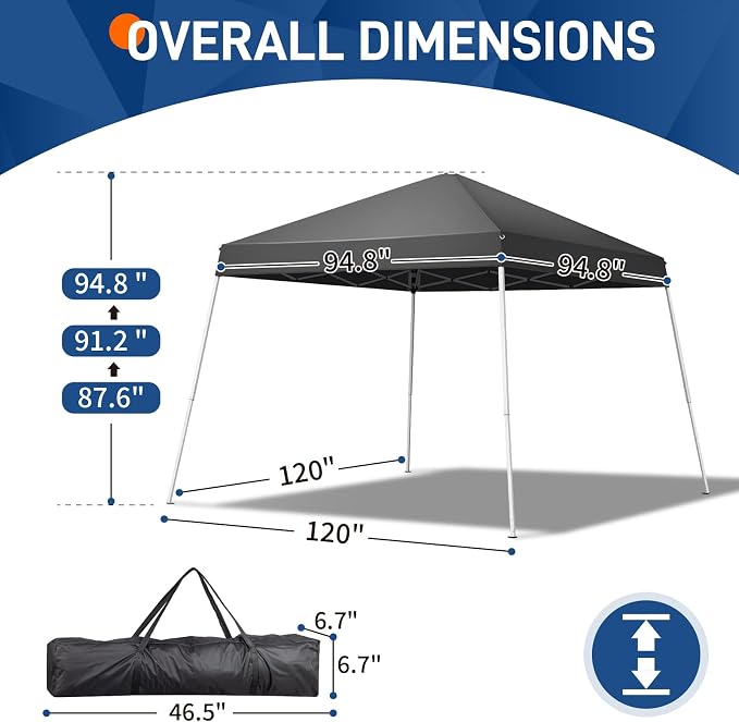Outvita Canopy 7.8x7.8' Pop Up Commercial Instant Gazebo Tent, Waterproof & UV - Image 2