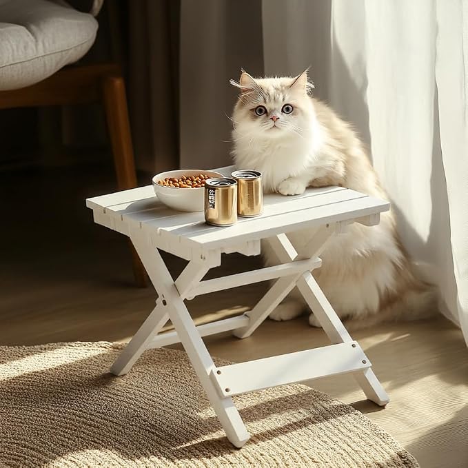Outdoor Side Table, No Assembly Folding Wooden End Table - Image 5