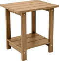 Melucivi Weather Resistant Outdoor Side Table, Double Small Adirondack Side by Meluvici