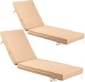 Chaise Lounge Cushions Outdoor Set of 2, Waterproof & Fade Resistant Patio by SXIORMHJ