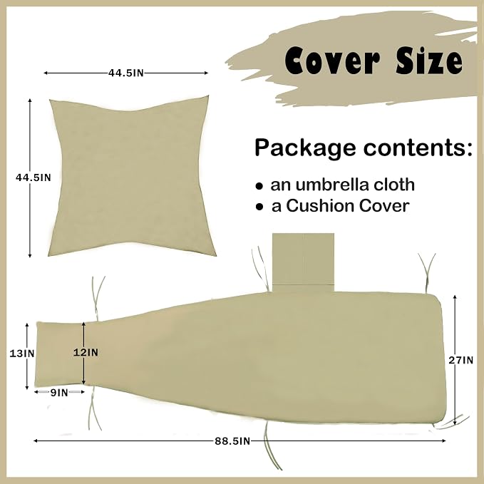 Sqodok Outdoor Hanging Lounge Chair Cushion Cover and Umbrella Fabric - Image 2