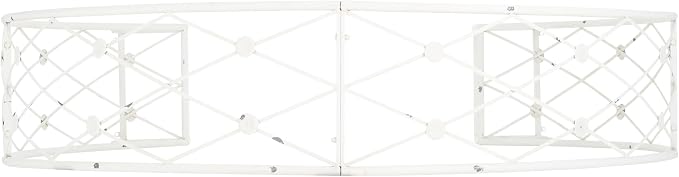 SAFAVIEH Outdoor Collection Mizell Antique White Lattice Wrought Iron Moon - Image 4