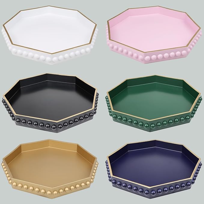 Navy Blue Octagonal Plastic Serving Tray - Image 7