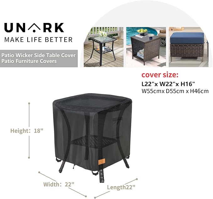 Patio Wicker Side Table Cover, Suitable - Image 2