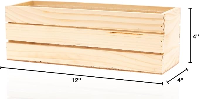 Wood Planter Box with Wine Crate Styled, 12x4 Inch Rectangular, Rose Wood - Image 10