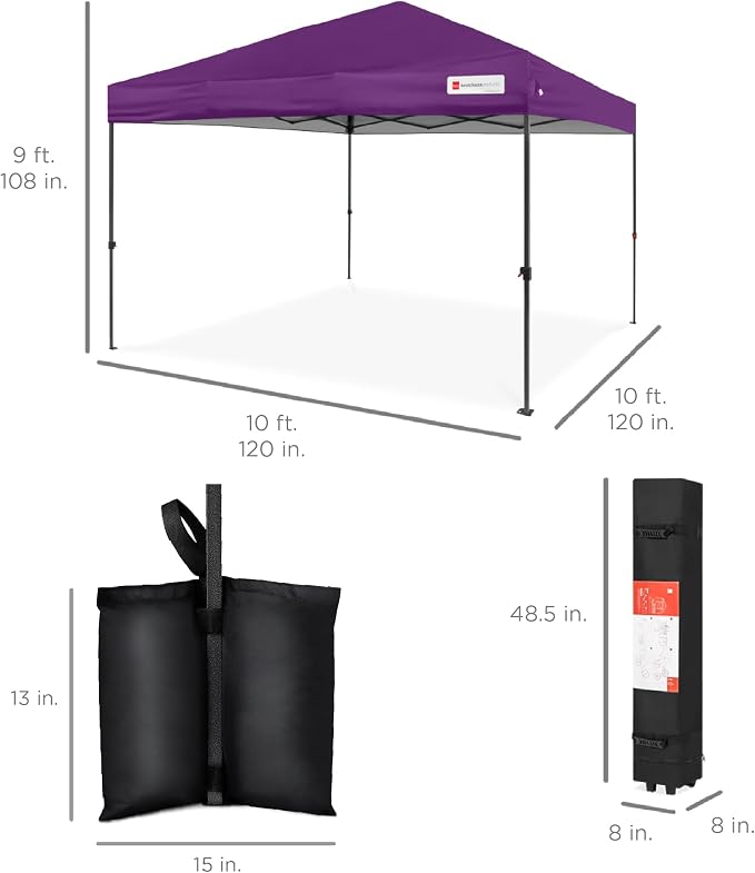 Best Choice Products 10x10ft Pop Up Canopy Tent, Outdoor Shade, 1 Person 1 - Image 9