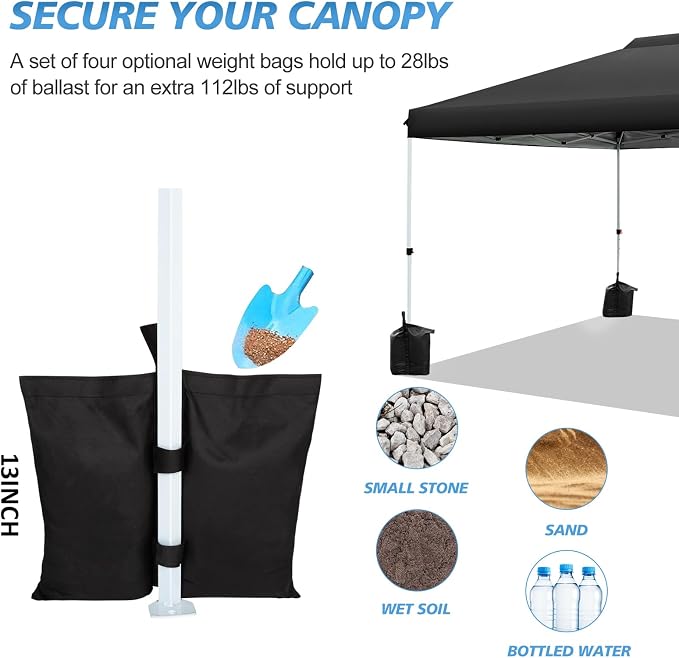 WEIZE Pop up Canopy Tent 10x10ft, 1-Button Push Setup, Instant Portable Shelter - Image 5