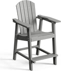 DWVO 25" Tall Adirondack Chair, Poly Bar Height Balcony Chairs, Weather-Durable by DWVO