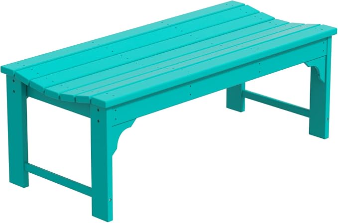 WO Home Furniture 48" Modern Backless Bench, HDPE Plastic - Image 4