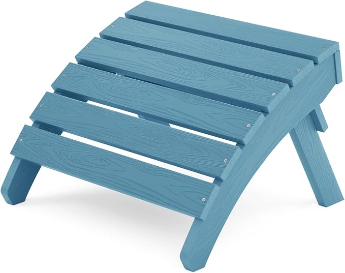 MXIMU Folding Adirondack Ottoman Outdoor: HIPS Plastic Patio Footstool Easy by MXIMU