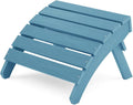 MXIMU Folding Adirondack Ottoman Outdoor: HIPS Plastic Patio Footstool Easy by MXIMU