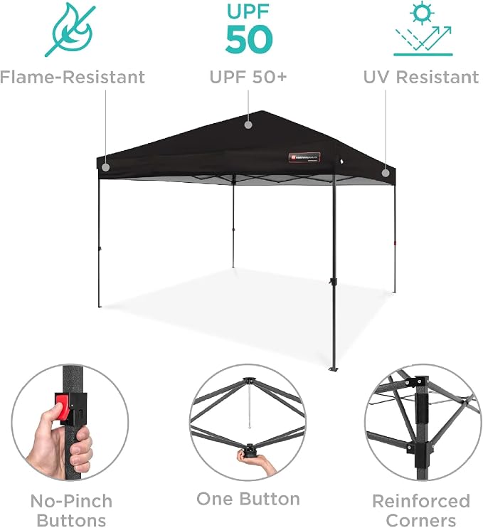Best Choice Products 10x10ft Pop Up Canopy Tent, Outdoor Shade, 1 Person 1 - Image 4