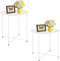 Garden 4 you End Table Metal Side Table Round Folding Tray Cyan Sofa Small by Garden4you
