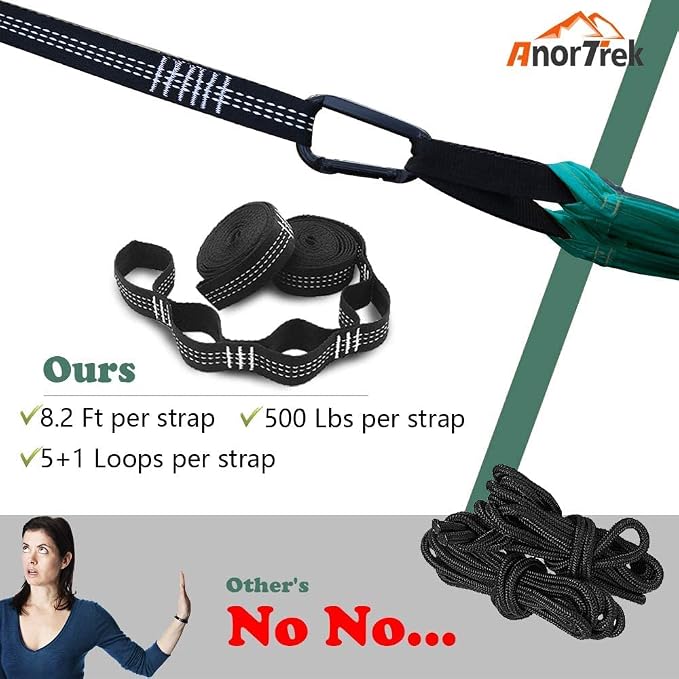 Camping Hammock with Mosquito Net, Double & Single Lightweight Portable - Image 2