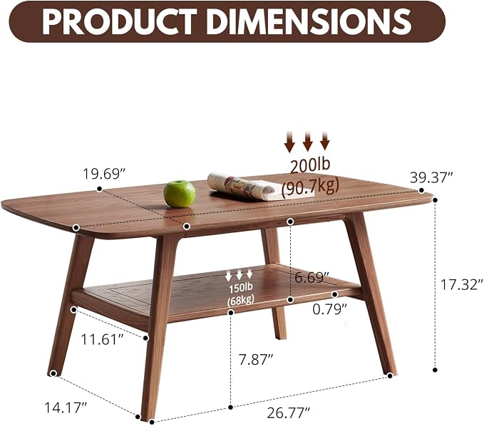 Solid Wood Coffee Table - Image 2