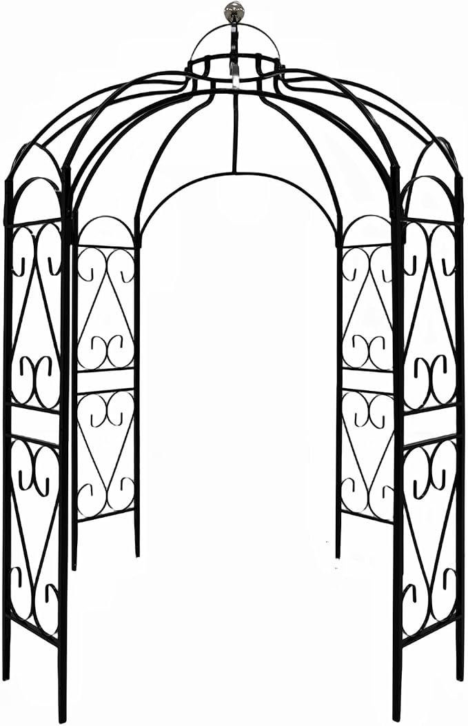 OUTOUR Versatile Oversized 9FT Iron Garden Gazebo Arbor Arbour Heavy Duty Metal - Image 9