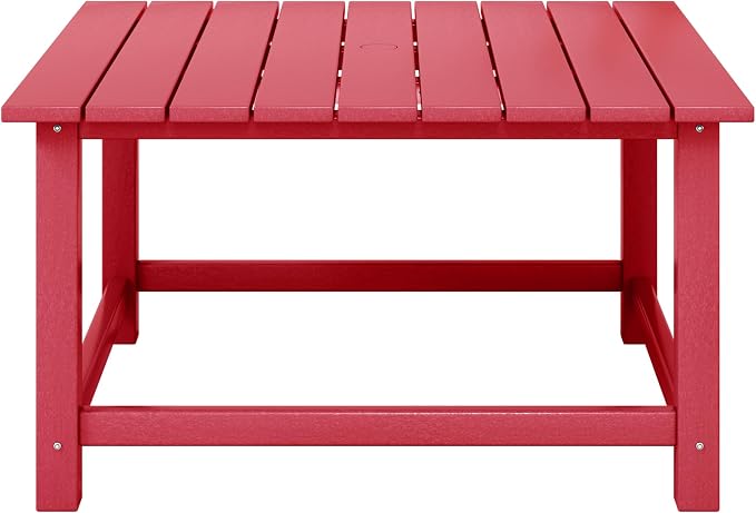 WestinTrends Malibu Low Outdoor HDPE Square Patio Coffee Table - Image 3