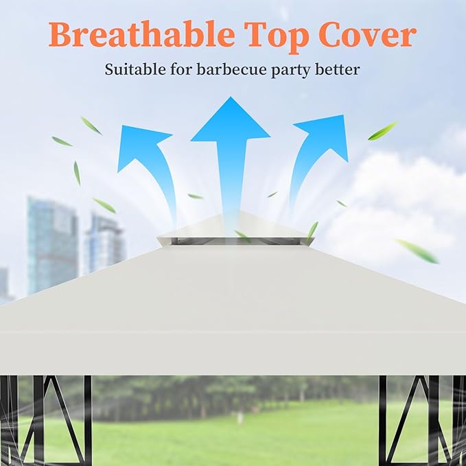 Gazebo Canopy Replacement 10x10ft Outdoor Shelter - Image 3