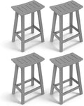 Outdoor Bar Stools Set of 4, 24 Inch All-Weather HDPE Counter Height Chairs by KULAMOONLIFEHOUSE