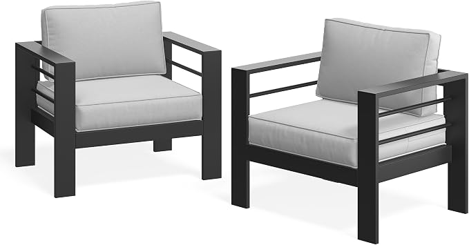 Wisteria Lane Patio Furniture Metal Armchair Set of 2, Metal Outdoor Chairs - Image 8