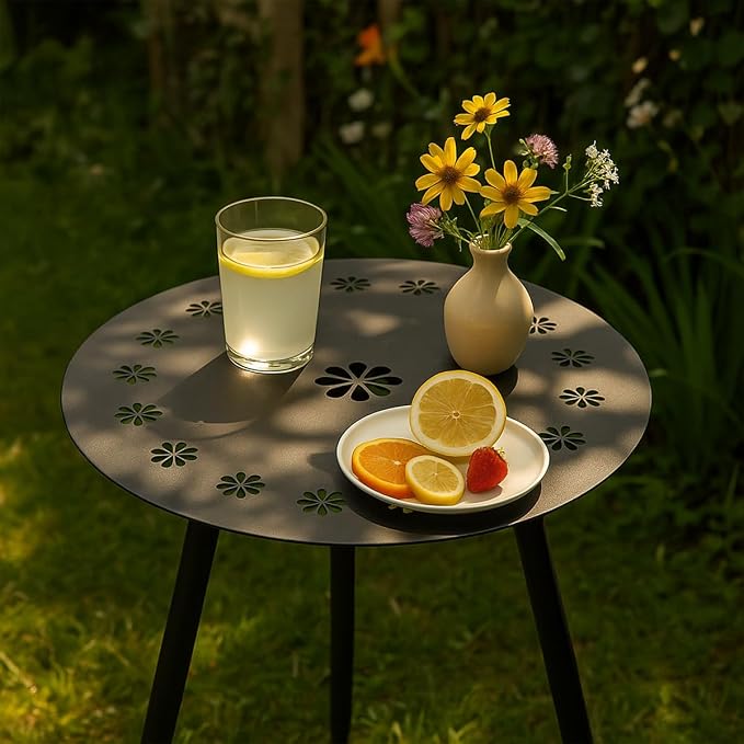18 Inch Outdoor Side Table Patio Round Tables - Image 4