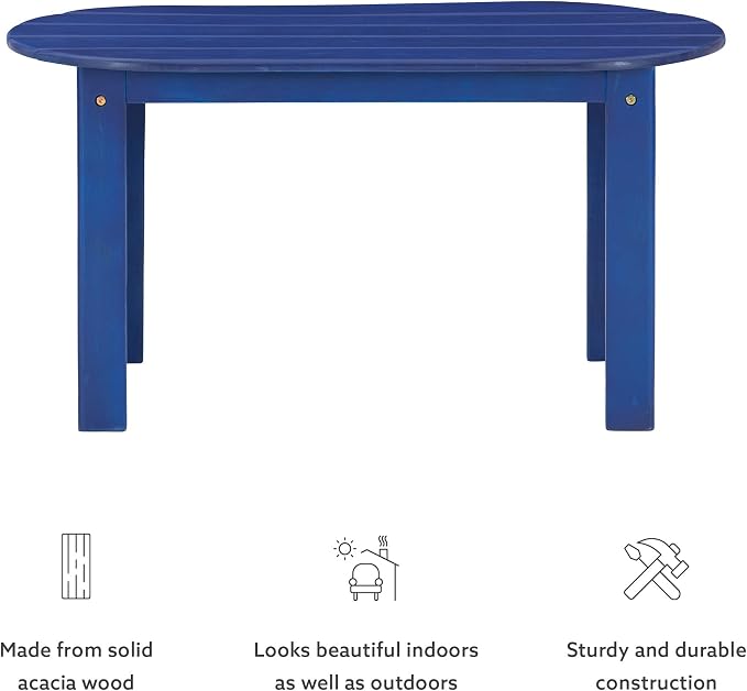 Linon Jayde Outdoor Blue Adirondack Coffee Table - Image 10