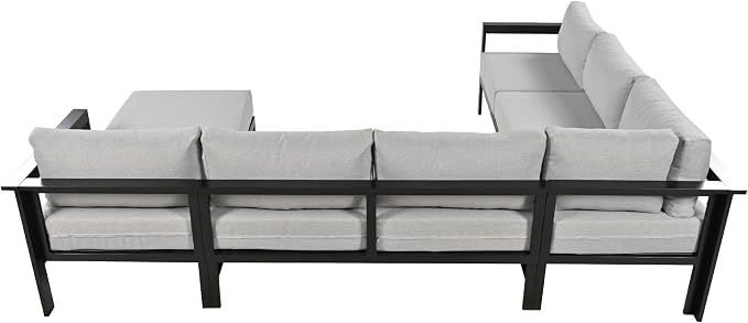 Multi-Person Outdoor Sofa Set, U-Shaped Aluminum Outdoor Sofa Set - Image 7